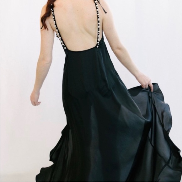 FOR LOVE & LEMONS LADY LUCK PEARL Satin MAXI DRESS MEDIUM NEW W TAGS - Picture 9 of 15